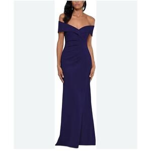 XSCAPE DRESS SIZE 6 Xscape X Womens Gathered Off-The-Shoulder Evening Dress